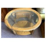 End table with glass top