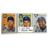 (3) 1954 Topps Baseball Cards