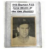 1948 Bowman # 22 Floyd Bevins- New York Yankees