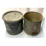 Vintage metal minnow buckets