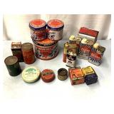 Vintage tins and containers w/advertising