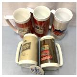 Budweiser and other beer advertising cups
