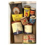 Vintage advertising tins