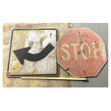Wooden directional sign/stop sign