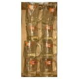 Eight A&W glass mugs