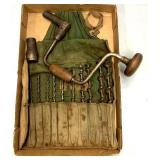 Vintage hand drill and bits