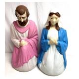 2 Christmas outdoor figures Mary and Joseph