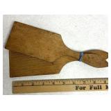 Antique wood butter molding paddle set
