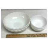 2 Fire king white milk glass bubble bowls