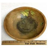 Primitive 11 inch oval wooden bowl