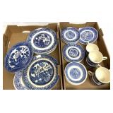 Vintage oriental blue and white porcelain dishes