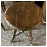 Antique wooden stool w/claw feet