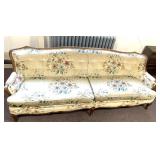 Victorian floral patterned couch 92"W