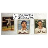 (3) 1950 Bowman Baseball Cards