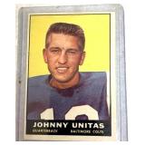Johnny Unitas Football card irregular cut