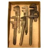 5 Vintage pipe wrenches