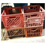 4 Plastic milk crates