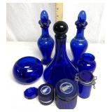 Blue glassware