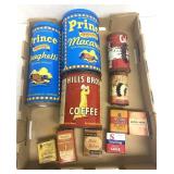 Vintage tins with advertising