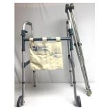 Wheeled walker/adjustable crutches