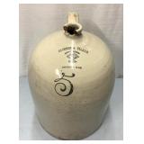 5 Gal Stoneware jug broken top lip/cracked