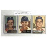 3-1953 Topps Baseball Cards