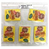 5-unopened packs 1990 Fleer Basketball Cards