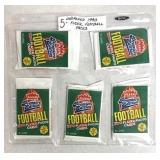 5-unopened packs 1990 Fleer Football Cards