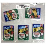 5-unopened packs 1991 Fleer Football Cards