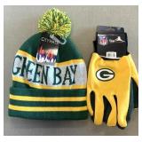 Green Bay Stocking Cap and Gloves