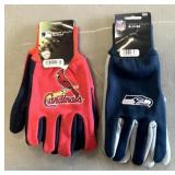 St. Louis Cardinals and Seattle Seahawks Gloves