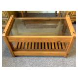 Small coffee table with glass top