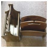 2 Wooden magazine racks