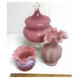 Pink Hobnail other pink glassware