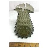 Hobnail like gray glassware