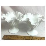 White hobnail glassware