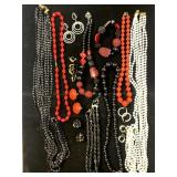 Necklaces and clip on earrings