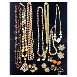 Necklaces and clip on earrings