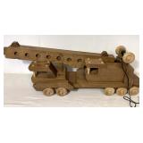 Wooden toy crane