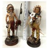 2 native American themed figurines