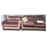 Couch and loveseat with height of beds