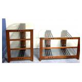 2 piece  entertainment center w/glass shelving
