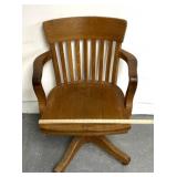Antique wooden office chair/wide