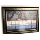 Framed print by P. Pinto 31.5 x 43'.