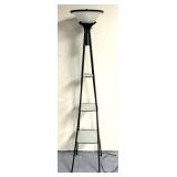 Floor lamp with glass shelving