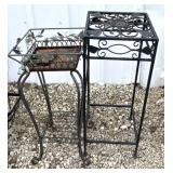 2 vintage metal plant stands