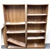 2 bookshelves needs to be cleaned some boards,