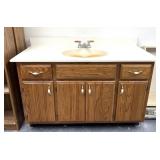 51 inch sink with cabinet/sink is stained