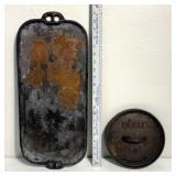 Lodge cast iron tray & lid