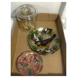 Decorative glassware-flower/bird themed
